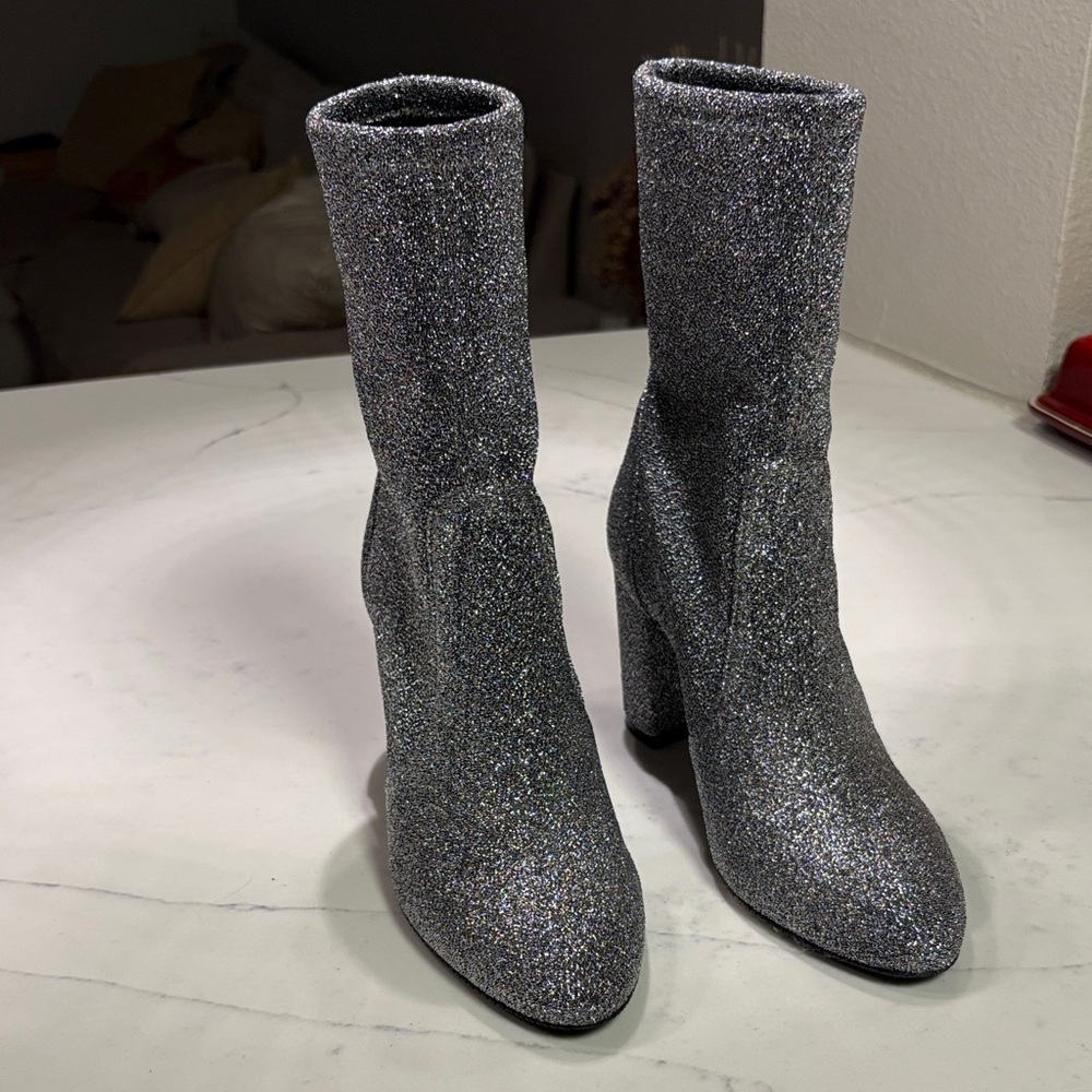 Stuart Weitzman Glittering Silver Women's Boots - size 6 /36